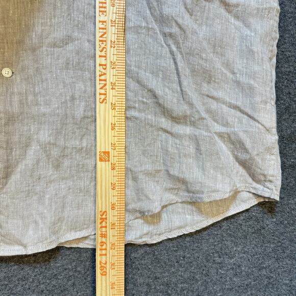 JoS A Bank Reserve Linen Shirt Mens Sz 2XL Tan Beige 100% Linen Long Sleeve NWT - Picture 7 of 9